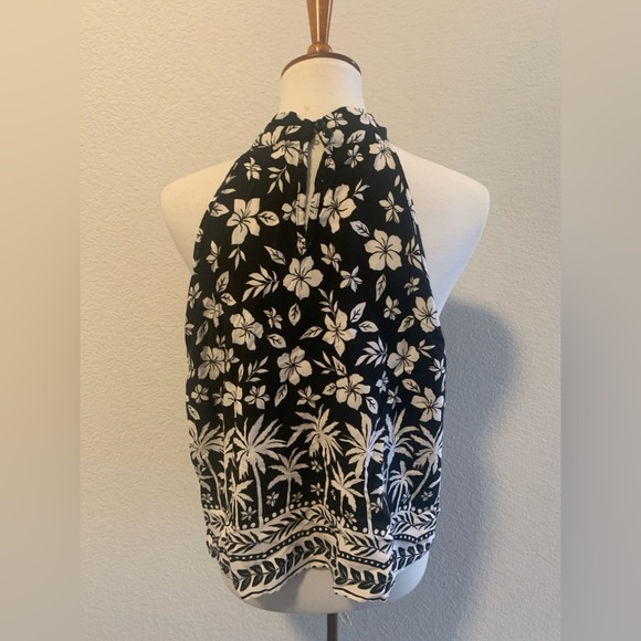 Indigo Rose Floral Halter Neck Top - - Picture 3 of 3